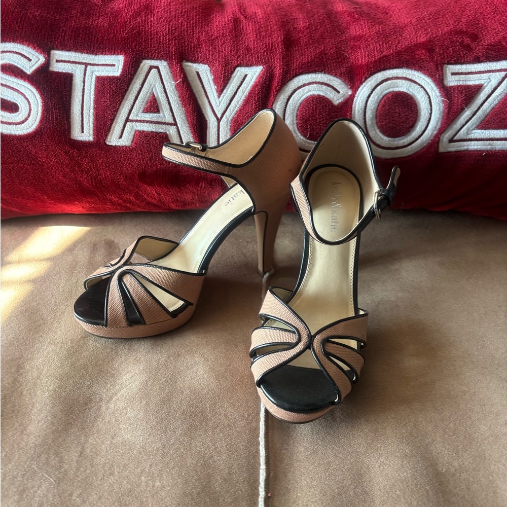 Kelly & Katie Elegant Brown Strappy Heels
